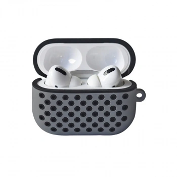 Airpods Pro 2 (2.nesil) Spor Delikli Kılıf - Gri-siyah