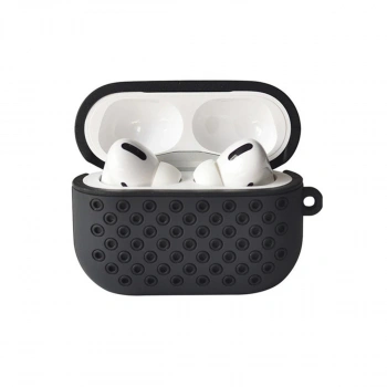 Airpods Pro 2 (2.nesil) Spor Delikli Kılıf - Siyah-siyah
