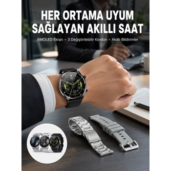Akıllı Saat Adımsayar Nabız Ölçer Titreşim Özellikli Çağrı Cevaplama Sosyal Medya Yeni Nesil