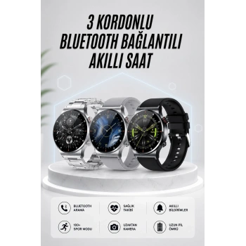 Akıllı Saat Amoled Ekran Bluetooth Bağlantılı Sesli Görüşme Nabız Ölçer