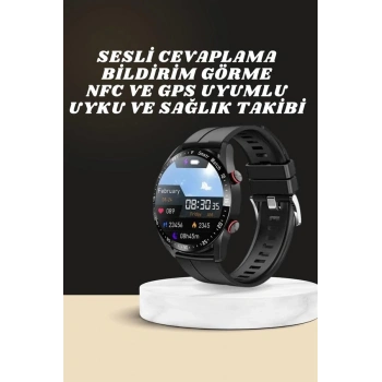 Akıllı Saat Amoled Ekran Metal Ve Deri Kordonlu Uyku Ve Sağlık Takibi Titreşimli