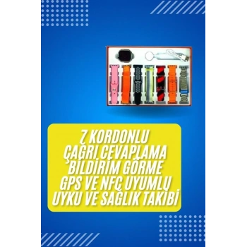 Akıllı Saat Çağrı Cevaplayabilen Unısex 7 Kordonlu Müzik Dinleme