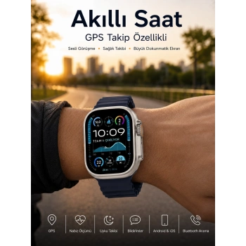 Akıllı Saat Nabız Ölçer Uyku Takibi Adımsayar Alarm Ve Hatırlatıcı Çağrı Cevaplama Yeni Nesil