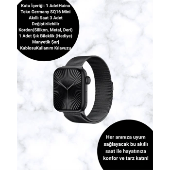 Akıllı Saat SQ-16 Mini Series 10 | Unisex Tasarım, Sağlık Ve Spor Takibi