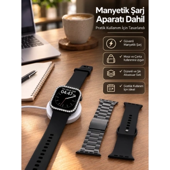 Akıllı Saat Uyumlu Çoklu Kordon Ve Aksesuar Seti Yeni Nesil