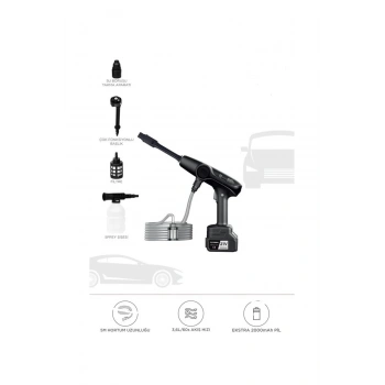 Akülü Şarjlı Yüksek Basınçlı Oto Araba Bahçe Yıkama,temizleme Su Sı