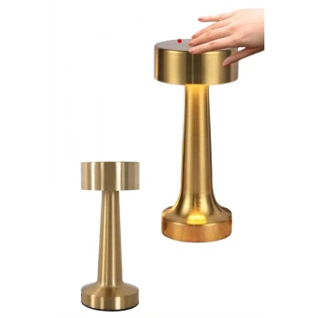 Altın Rengi Masa Ve Gece Lambası Dokunmatik Şarjlı Masa Lambası