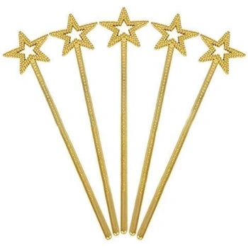 Altın Renk Yıldız Peri Asası Peri Değneği 34 Cm 1 Adet