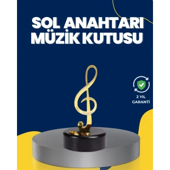Altın Sol Anahtarı Müzik Kutusu Döner Mekanizmalı