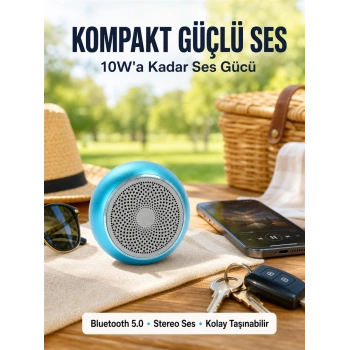 Alüminyum Gövdeli Mini Bluetooth Hoparlör – Dayanıklı Ve Şık Tasarım Yeni Nesil