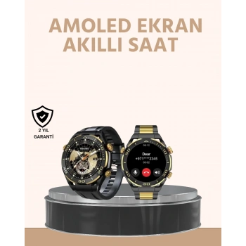 Amoled Ekran Akıllı Saat Uyku Nabız Adım Ölçer Su Geçirmez