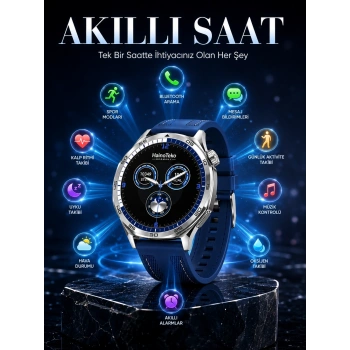 Amoled Ekranlı Bluetooth Akıllı Saat 3 Kordonlu Uzun Pil Ömürlü