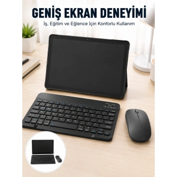 Android İşletim Sistemli Sım Kart Girişli Tablet Bluetooth Klavye Mouse Seti Mobil İnternet Destekli
