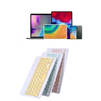 Android Ve İos Uyumlu Bluetooth Kablosuz Türkçe Q Klavye Renkli