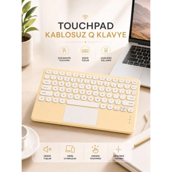 Android Ve İos Uyumlu Bluetooth Klavye Touchpad Slim Kablosuz Wifi Q Klavye