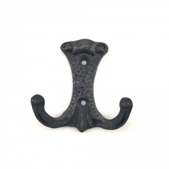 Antika Tarz Dekoratif Pirinç Anıt Çiftli Vestiyer Askı - 85x72 Mm, Oksit