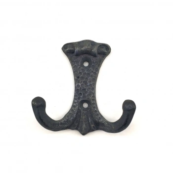 Antika Tarz Dekoratif Pirinç Anıt Çiftli Vestiyer Askı - 85x72 Mm, Oksit