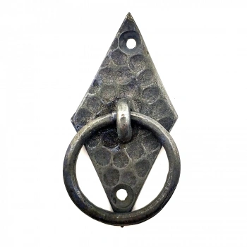 Antika Tarz Dekoratif Pirinç Dik Baklava Halka , Mobilya Kulbu - 82x41 Mm, Oksit