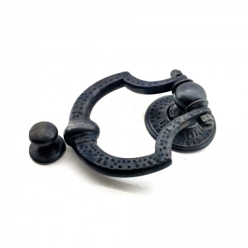 Antika Tarz Dekoratif Pirinç Dövme Kapı Tokmağı, Taktak - 150x105 Mm, Oksit