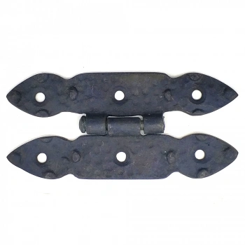 Antika Tarz Dekoratif Pirinç Düğmeli Menteşe - 117x57 Mm, Oksit