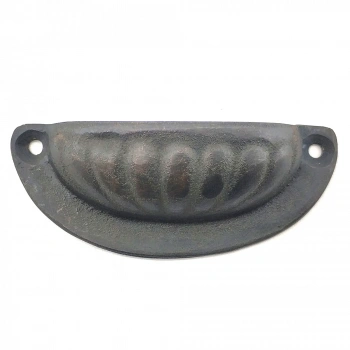 Antika Tarz Dekoratif Pirinç İstiridye Tas Mobilya Kulbu - 37x87 Mm, Oksit