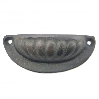 Antika Tarz Dekoratif Pirinç İstiridye Tas Mobilya Kulbu - 37x87 Mm, Oksit