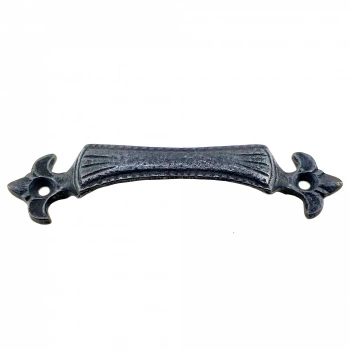 Antika Tarz Dekoratif Pirinç Lale Mobilya Kulbu - 27x115 Mm, Oksit