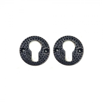 Antika Tarz Dekoratif Pirinç Oda Kilit Rozeti - 49mm, Oksit