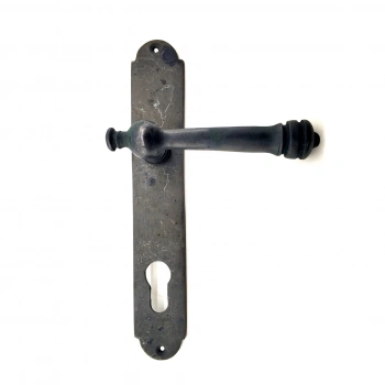 Antika Tarz Dekoratif Pirinç Taşra Yale Kapı Kolu - 220x35 Mm, Oksit