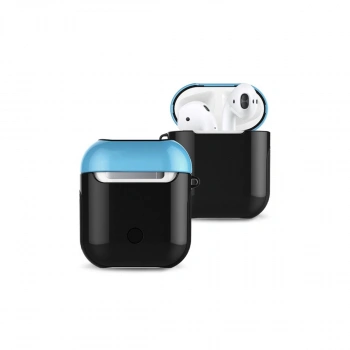 Apple Airpods 2 (2.nesil) 3in1 Kılıf - Siyah-mavi