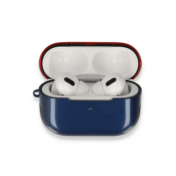 Apple Airpods 3 (3.nesil) 3in1 Kılıf - Lacivert-kırmızı