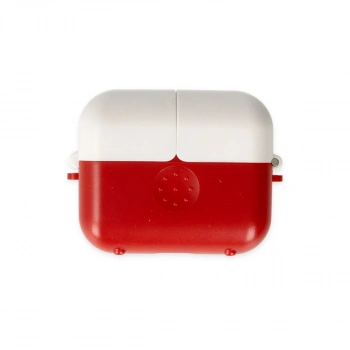 Apple Airpods 3 (3.nesil) Basmalı Kılıf - Kırmızı-beyaz