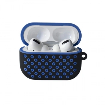 Apple Airpods Pro 2 (2.nesil) Spor Delikli Kılıf - Siyah-mavi
