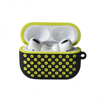 Apple Airpods Pro 2 (2.nesil) Spor Delikli Kılıf - Siyah-sarı