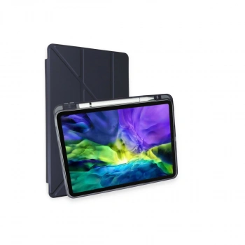 Apple İpad Pro 11 (2021) Kılıf Kalemlikli Hugo Tablet Kılıfı - Lacivert