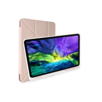 Apple İpad Pro 12.9 (2021) Kılıf Kalemlikli Mars Tablet Kılıfı - Rose Gold