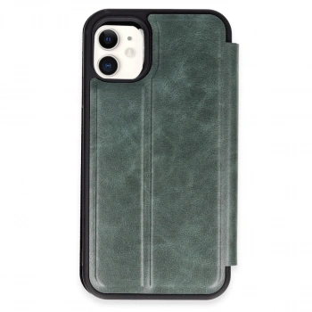 Apple İphone 11 Kılıf Flip Cover - Koyu Yeşil