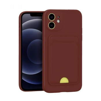 Apple İphone 11 Kılıf Kelvin Kartvizitli Silikon - Bordo