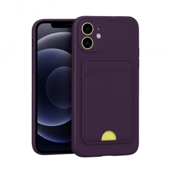 Apple İphone 11 Kılıf Kelvin Kartvizitli Silikon - Derin Mor