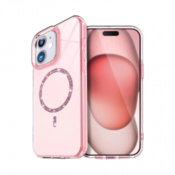 Apple İphone 11 Live Diamond Magsafe Kapak - Pembe