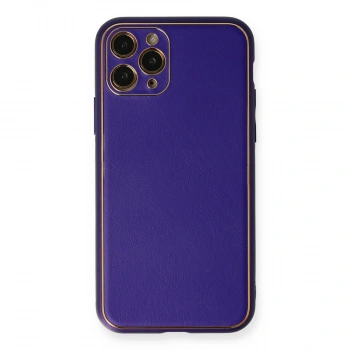 Apple İphone 11 Pro Kılıf Coco Deri Silikon Kapak - Mor
