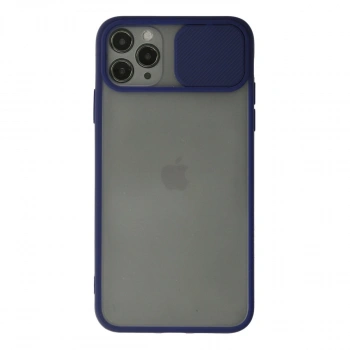 Apple İphone 11 Pro Kılıf Palm Buzlu Kamera Sürgülü Silikon - Lacivert