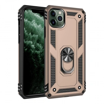 Apple İphone 11 Pro Kılıf Sofya Yüzüklü Silikon Kapak - Gold
