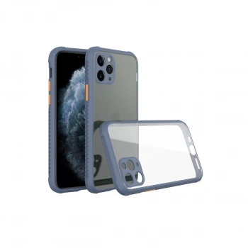 Apple İphone 11 Pro Max Kılıf Miami Şeffaf Silikon - Gri