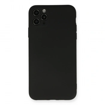 Apple İphone 11 Pro Max Kılıf Nano İçi Kadife Silikon - Siyah