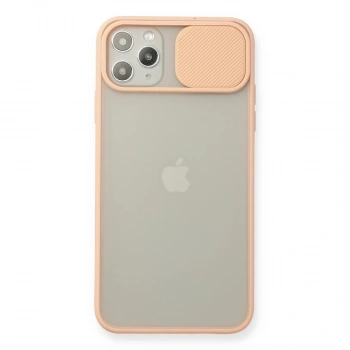 Apple İphone 11 Pro Max Kılıf Palm Buzlu Kamera Sürgülü Silikon - Pembe