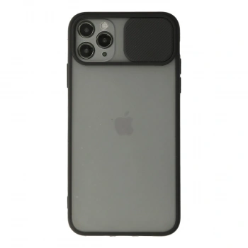Apple İphone 11 Pro Max Kılıf Palm Buzlu Kamera Sürgülü Silikon - Siyah