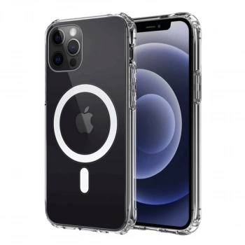 Apple İphone 12 Kılıf Magneticsafe Şeffaf Silikon - Şeffaf
