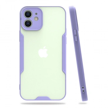 Apple İphone 12 Kılıf Platin Silikon - Lila