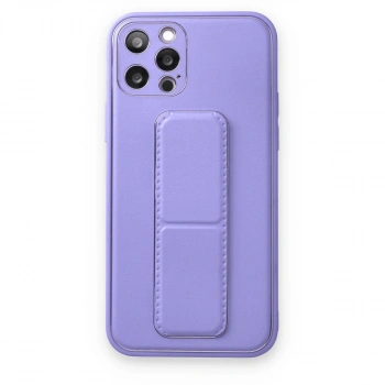 Apple İphone 12 Pro Kılıf Coco Deri Standlı Kapak - Koyu Lila